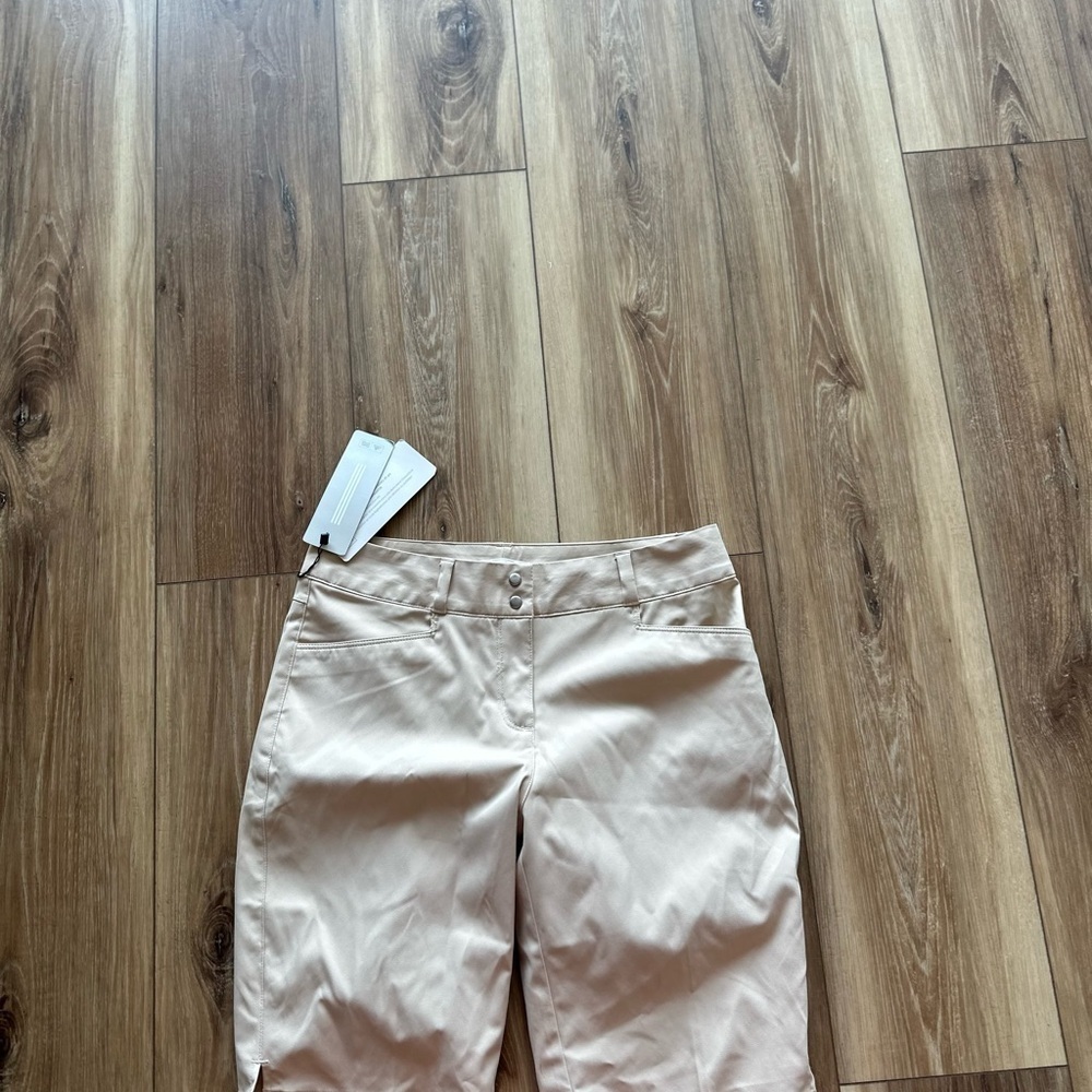 Adidas women’s tan Bermuda shorts size 4 NWT